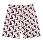 Purple Halloween Witch Hat Pattern Print Men's Swim Trunks