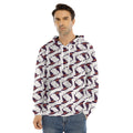 Purple Halloween Witch Hat Pattern Print Men's Velvet Pullover Hoodie