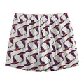 Purple Halloween Witch Hat Pattern Print Mesh Shorts
