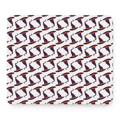 Purple Halloween Witch Hat Pattern Print Mouse Pad