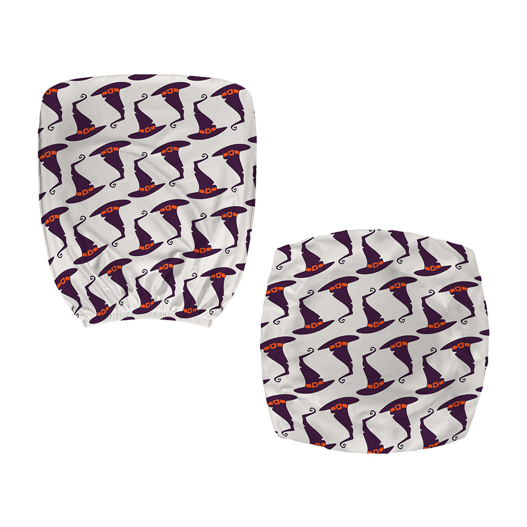 Purple Halloween Witch Hat Pattern Print Office Chair Cover