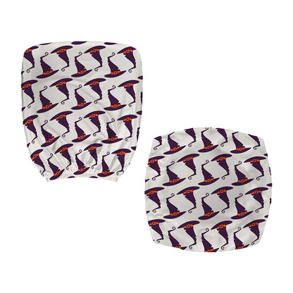 Purple Halloween Witch Hat Pattern Print Office Chair Cover