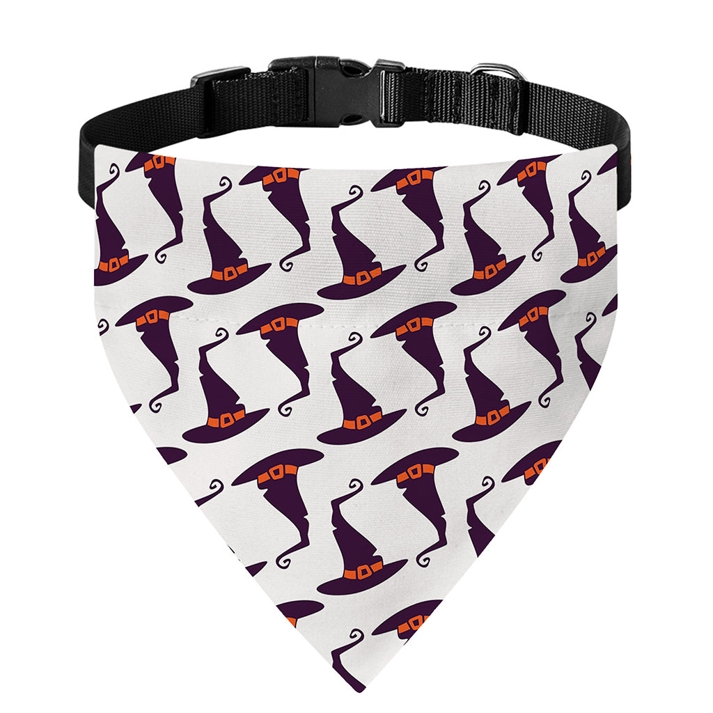 Purple Halloween Witch Hat Pattern Print Over The Collar Dog Bandana