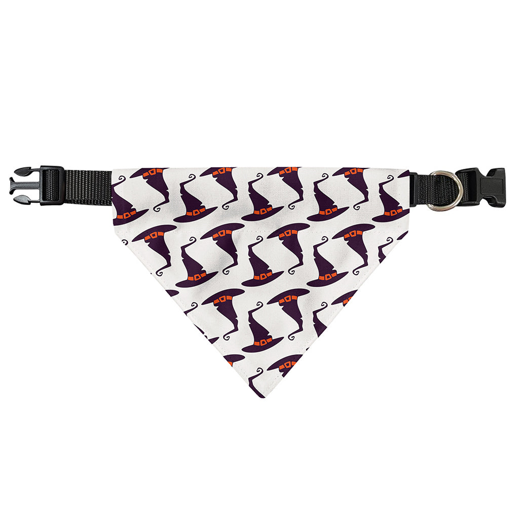 Purple Halloween Witch Hat Pattern Print Over The Collar Dog Bandana