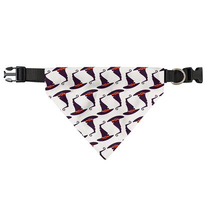 Purple Halloween Witch Hat Pattern Print Over The Collar Dog Bandana