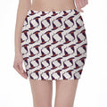 Purple Halloween Witch Hat Pattern Print Pencil Mini Skirt