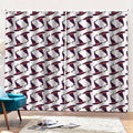 Purple Halloween Witch Hat Pattern Print Pencil Pleat Curtains