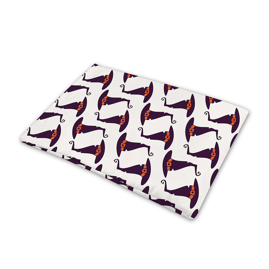 Purple Halloween Witch Hat Pattern Print Pet Cooling Mat Cover