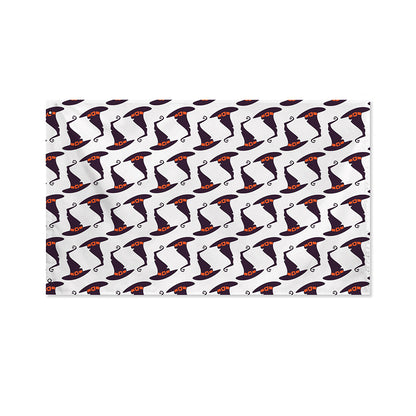 Purple Halloween Witch Hat Pattern Print Polyester Flag