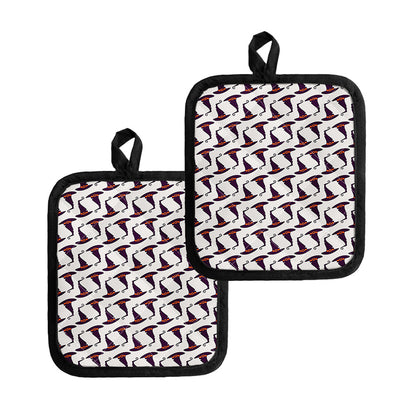 Purple Halloween Witch Hat Pattern Print Pot Holders