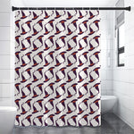 Purple Halloween Witch Hat Pattern Print Premium Shower Curtain
