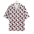 Purple Halloween Witch Hat Pattern Print Rayon Hawaiian Shirt