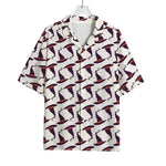 Purple Halloween Witch Hat Pattern Print Rayon Hawaiian Shirt