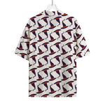 Purple Halloween Witch Hat Pattern Print Rayon Hawaiian Shirt