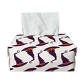 Purple Halloween Witch Hat Pattern Print Rectangle Tissue Box Cover