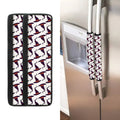 Purple Halloween Witch Hat Pattern Print Refrigerator Handle Covers