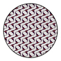 Purple Halloween Witch Hat Pattern Print Round Floor Mat