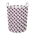Purple Halloween Witch Hat Pattern Print Round Laundry Basket