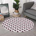 Purple Halloween Witch Hat Pattern Print Round Rug