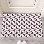 Purple Halloween Witch Hat Pattern Print Rubber Doormat