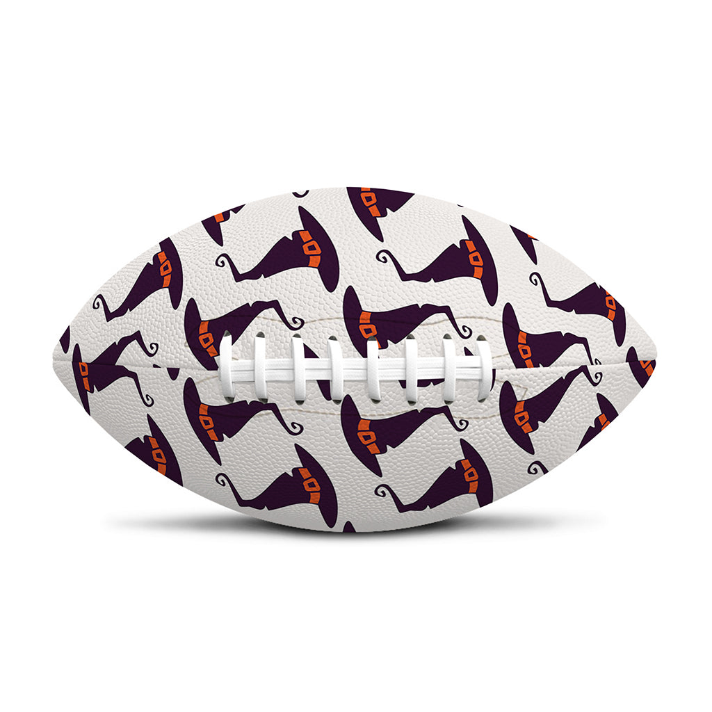 Purple Halloween Witch Hat Pattern Print Rugby Ball