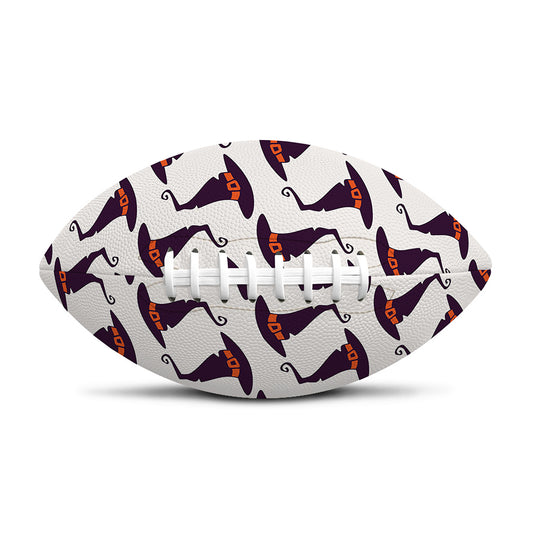 Purple Halloween Witch Hat Pattern Print Rugby Ball