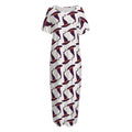 Purple Halloween Witch Hat Pattern Print Short Sleeve Long Nightdress