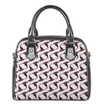 Purple Halloween Witch Hat Pattern Print Shoulder Handbag