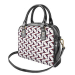 Purple Halloween Witch Hat Pattern Print Shoulder Handbag