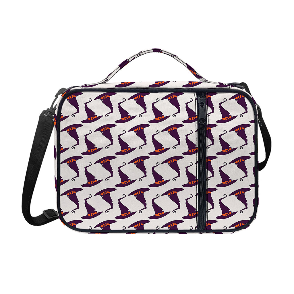 Purple Halloween Witch Hat Pattern Print Shoulder Strap Bible Bag