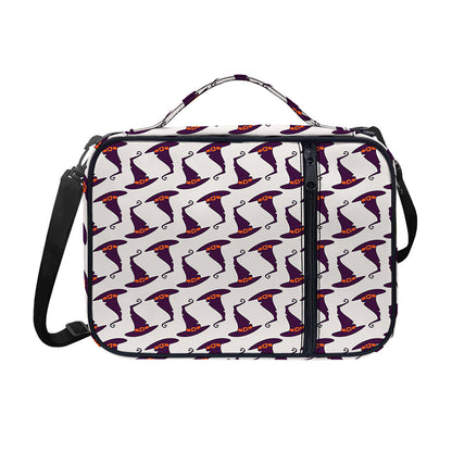 Purple Halloween Witch Hat Pattern Print Shoulder Strap Bible Bag