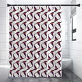 Purple Halloween Witch Hat Pattern Print Shower Curtain