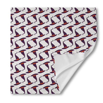 Purple Halloween Witch Hat Pattern Print Silk Bandana