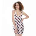Purple Halloween Witch Hat Pattern Print Sleeveless Bodycon Dress