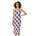 Purple Halloween Witch Hat Pattern Print Slim Fit Midi Cami Dress