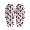 Purple Halloween Witch Hat Pattern Print Slippers