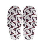 Purple Halloween Witch Hat Pattern Print Slippers