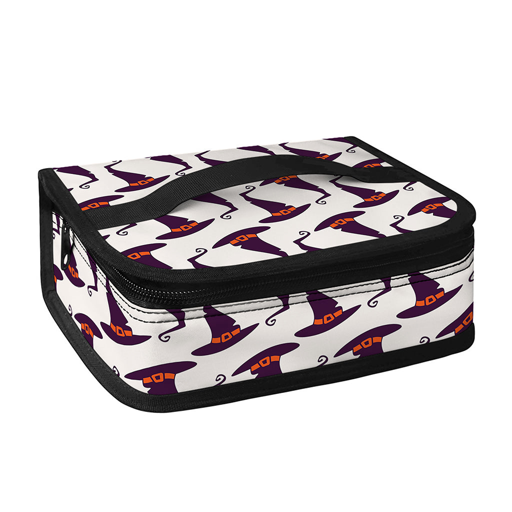 Purple Halloween Witch Hat Pattern Print Small Lunch Bag