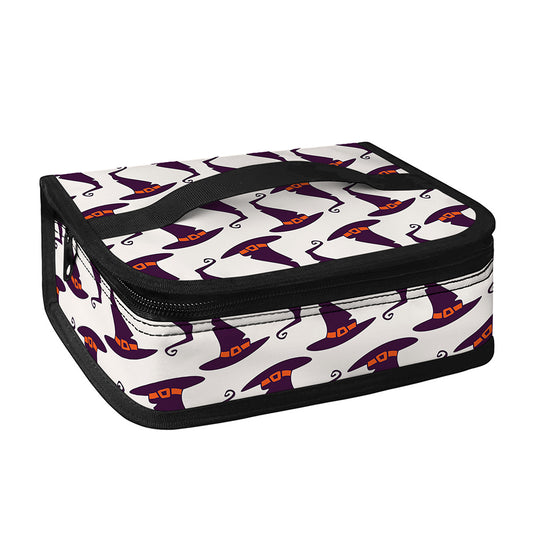 Purple Halloween Witch Hat Pattern Print Small Lunch Bag