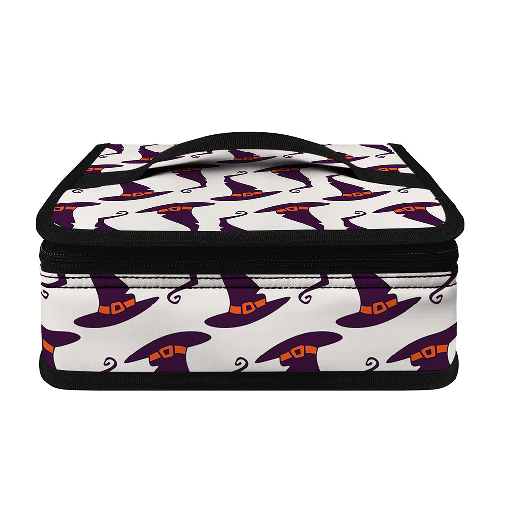 Purple Halloween Witch Hat Pattern Print Small Lunch Bag