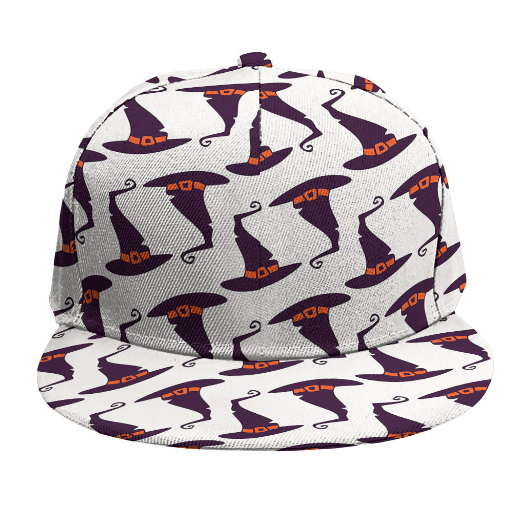 Purple Halloween Witch Hat Pattern Print Snapback Cap