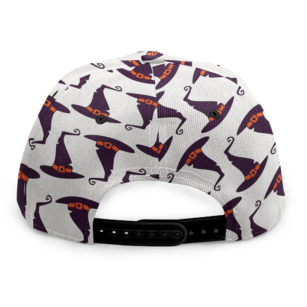 Purple Halloween Witch Hat Pattern Print Snapback Cap