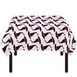 Purple Halloween Witch Hat Pattern Print Tablecloth