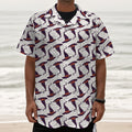 Purple Halloween Witch Hat Pattern Print Textured Short Sleeve Shirt