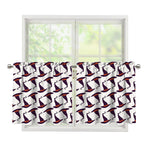 Purple Halloween Witch Hat Pattern Print Tier Curtains