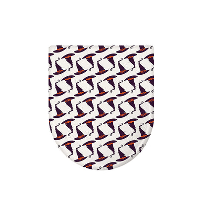 Purple Halloween Witch Hat Pattern Print Toilet Lid Cover