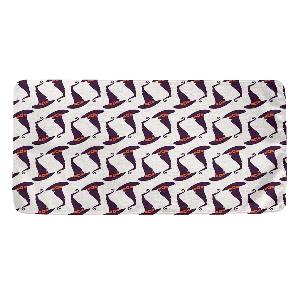 Purple Halloween Witch Hat Pattern Print Towel