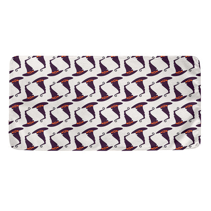 Purple Halloween Witch Hat Pattern Print Towel