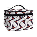 Purple Halloween Witch Hat Pattern Print Travel Makeup Bag