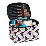 Purple Halloween Witch Hat Pattern Print Travel Makeup Bag